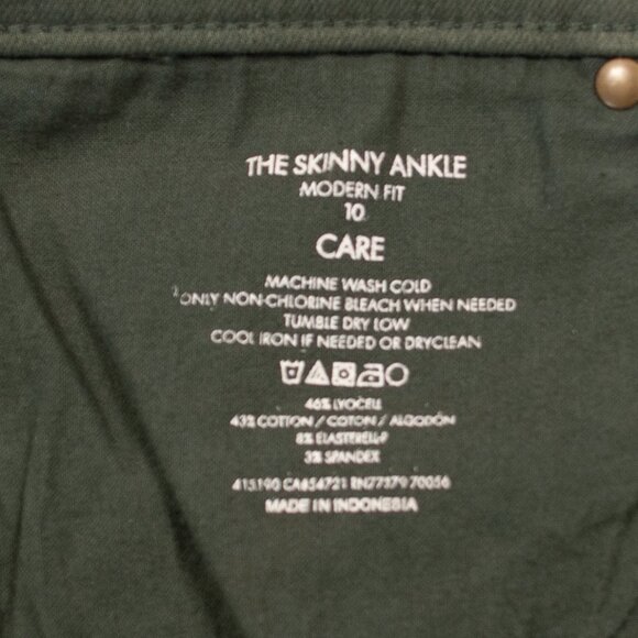 Ann Taylor Skinny Ankle Jeans Womens 10 Olive Green Modern Fit Stretch 0501X - Picture 5 of 5